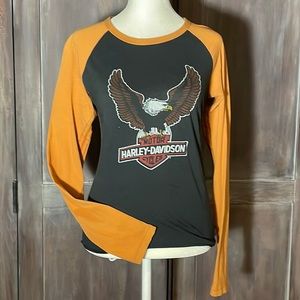 Harley Davidson, authentic, ladies long sleeve t-shirt. Size Small.